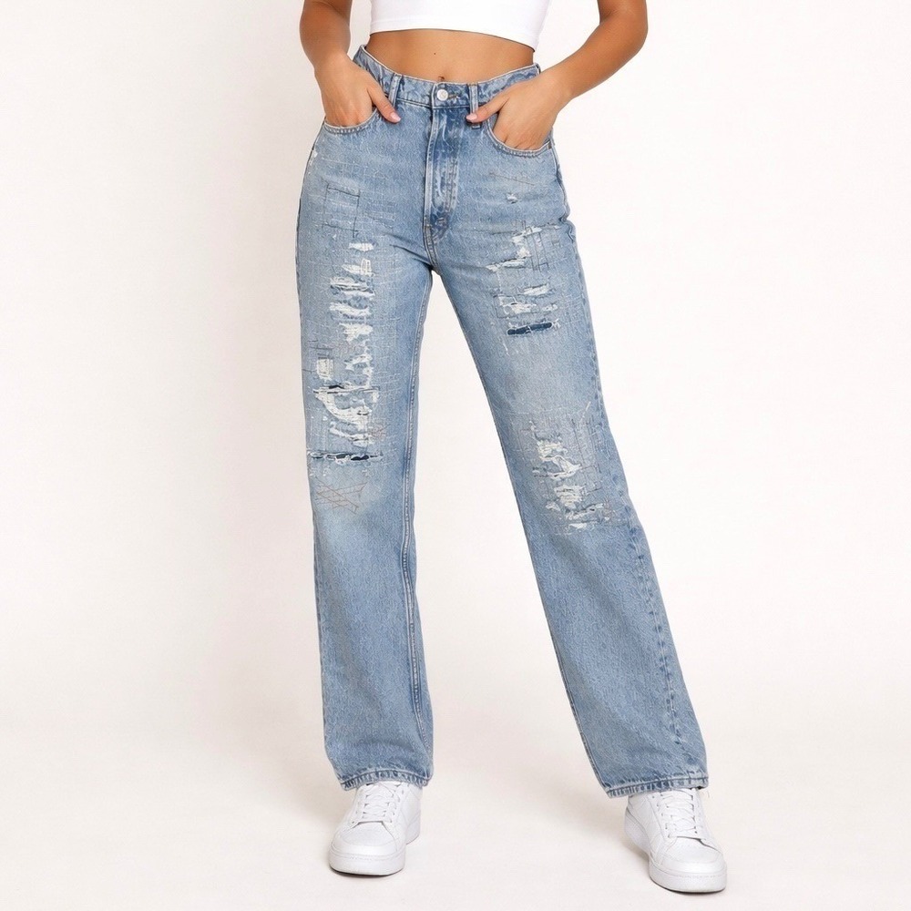 Polo Ralph Lauren High Rise Relaxed Straight Crop Jeans Light Wash Size 26